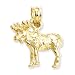 14k Gold 3-D Moose Pendant