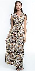 Feathers Stretchy Polyester General Print Maxi Dress 