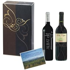 Weinset zum Kennenlernen, sehr hochwertige, grandiose spanische Rotweine in 2er Pr�sentbox Elegance in Leinenstruktur