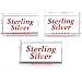3 Sterling Silver Jewelry Counter Showcase Crystal Sign