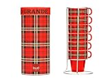 Present Time Bud Coffee Set Tower Tartan with Ceramic Stand  from Present Time UK
