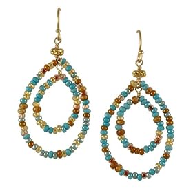 WASABI- Double Teardrop Beaded Earring