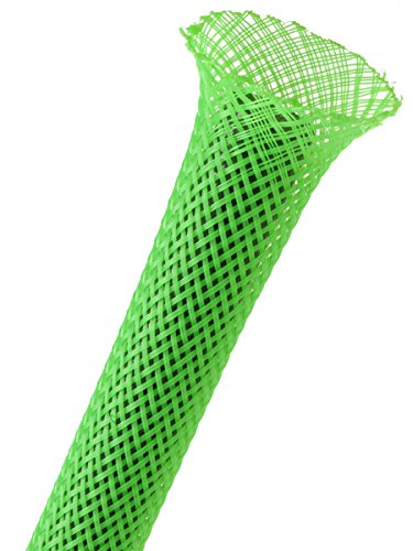 1/4" PET Expandable Braided Sleeving - Color: Neon Green - Length: 200FT