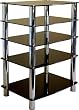 Centurion GT-6 Black Glass and Chrome TV Table Stand Shelving for DVD Player, Video Recorder, Satellite Receiver, or Home cinema Equipment