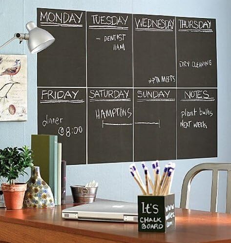 Corin Peel and Stick Chalkboard Sheet Blackboard Sticker, Slate Gray, Set of 4