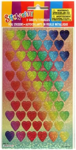 Stickerfitti Repeating Hearts Flatfoil Stickers