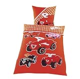 Global Labels G 66 600 BC1 110 Bobby Car Renforce Bettw&auml;sche ""Family"" 135 x 200 cm Bettbezug und 80 x 80 cm Kissenbezug