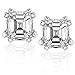 1 Carat TW IGI Certified Asscher Diamond Stud title=