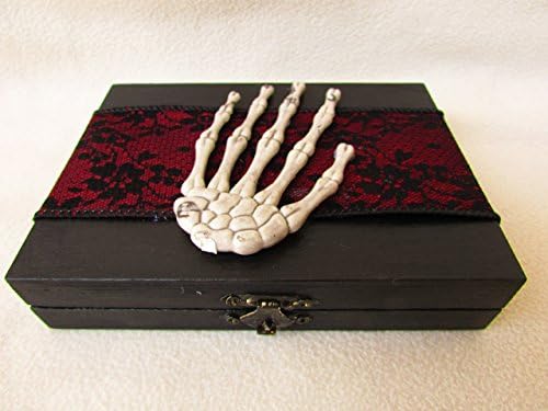 Gothic Elegant Halloween Wedding Ring Pillow Alternative Black and Red