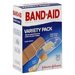 Band-Aid Adhesive Bandages, Variety Pack, Assorted Sizes, 30 ct.