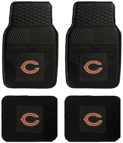 Front & Rear Car Truck SUV Floor Mats Heavy Duty Vinyl - NFL Football - Chicago Bears
