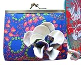 Loop NYC 2008 * Blue * Girly Japanese Kimono Style Coin Purse With Flower Decor