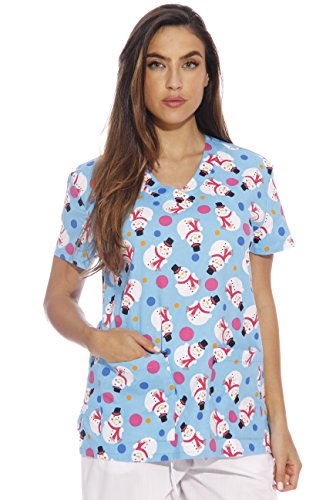 217V-14-S Dreamcrest Women's Scrub Tops / Holiday Scrubs / Nursing Scrubs