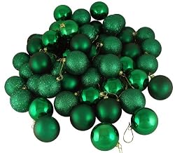 60ct Emerald Green Shatterproof 4-Finish Christmas Ball Ornaments 2.5" (60mm)