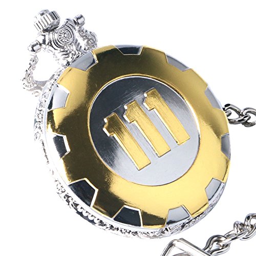 Fallout 4 Vault 111 Quartz Necklace Gold on Silver Case Men Pocket Watch