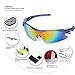 RIVBOS 802 Polarized Sports Sunglasses with 5 Set Interchangeable Lenses for Cycling