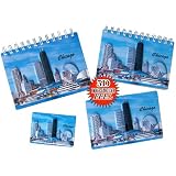 3-D Chicago , Illinois Souvenir Gift Set - Photo Album , Notepad , Postcard and Magnet by 