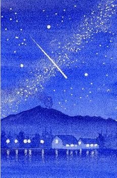 水彩画のポストカードハガキ葉書はがき　流れ星　流星 by Chihiro Tanaka 20101124-ryusei-jhx-360