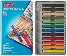 Derwent Inktense Blocks, 4mm Core, Metal Tin, 12 Count (2300442)