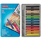 Derwent Inktense Blocks, 4mm Core, Metal Tin, 12 Count (2300442)