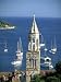 Church Spire and Boats in the Harbour, Hvar Town, Hvar Island, Dalmatia, Dalmatian Coast, Croatia Photographic Poster Print by Gavin Hellier, 12x16
