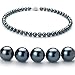 Black 7.5-8mm AAA Japanese Akoya Pearl Necklace 18 inch Princess Length