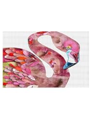 Area Rug WOVEN With Chevron Pattern from DiaNoche Designs by Marley Ungaro Unique Home Decor and Bedroom Ideas - Flamingo