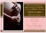 Chocolate and Pink Stripes Baby Shower Invitations - Set of 20