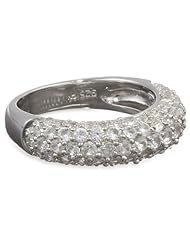 Sterling Silver Round Created White Sapphire Ring