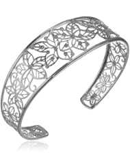 Silver Diamond Cuff Bracelet (0.05 cttw, I-J Color, I2-I3 Clarity)