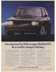 1983 VW Volkswagen Rabbit GTI Its a Wolf in Sheeps Clothing Print Ad (Memorabilia) (59720)