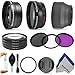 Lens Accessory Kit for CANON PowerShot SX50 HS - Includes: 0.43x Wide Angle and 2.2x Telephoto Lenses + Adapter Ring + Vivitar Filter Kit (UV, CPL, FLD) + Macro Close-Up Set + Collapsible Soft Rubber Lens Hood + Center Pinch Lens Cap + Deluxe Cleaning Kit + MagicFiber Microfiber Cloth