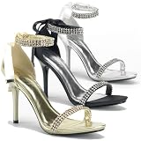 Pleaser Shoes Women's ENCHANT-34, 4'' Ankle Strap Sandal W/Rhinestones