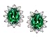 2.75 cts Lab Created Emerald and Genuine Diamonds Earrings - 14kt White or Yellow Gold