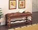 Powell 856-260 Bristol Leather Bench in Lightly Distressed English Oak