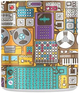 Ccaann Retro Music Devices Pattern Classic Insulated Mug Water Bottle 300ML