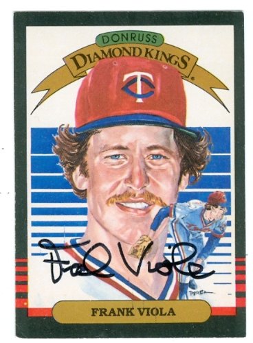 Frank Viola Autographed/Hand Signed Baseball Card (Minnesota Twins) 1985 Donruss Diamond King #17