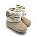 Weixinbuy Baby Girls Bowknot Fleece Crib Shoes Princess Snow Boots (S(0-6 Months), khaki)