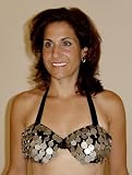 Black Velvet Bra Covered in Silver Coins