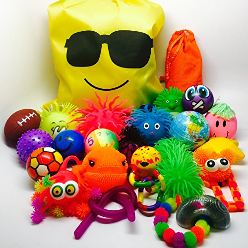 RELAX RENEW RELEASE Squeeze Ball, Puffer and Fidget Toy Sensory Stimulation Bundle (24 items) + 2 Bonus Items