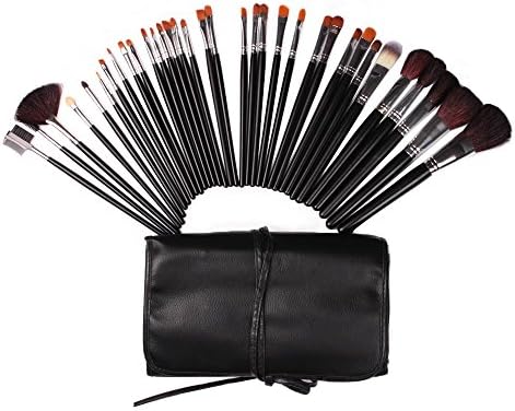 Accmart 34Piece best professional makeup brush set with leather case