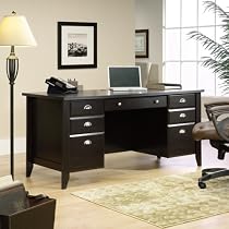 Sauder Shoal Creek Executive Desk in Jamocha Wood