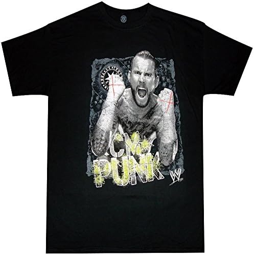 WWE CM Punk Intensity Adult T-shirt (Large, Black)
