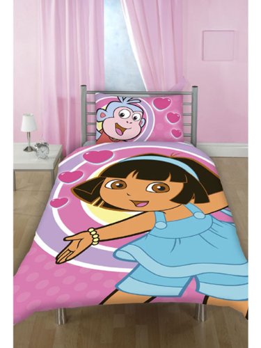 Dora the Explorer Duvet Cover and Pillowcase Target Heart Design Bedding