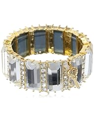 Betsey Johnson "Iconic Baguette" Crystal Baguette Stretch Bracelet, 7.5"