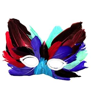 Venetian Style Feather Cosplay Halloween Costume Party Ball Masquerade Mask (Purple)