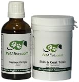 PetAlive Cushex&Atilde;�&Acirc;&uml;Drops and Skin & Coat Tonic ComboPack to soothe overactive adrenal glands and promote healthy coat