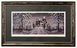 A Winter's Gift Is Beautifully Artwork Framed Limited Edition Poster Print Featuring a Snowy Winter Scene by Artist Patricia Hobson, Framed Size= 23 X 38 Inches
