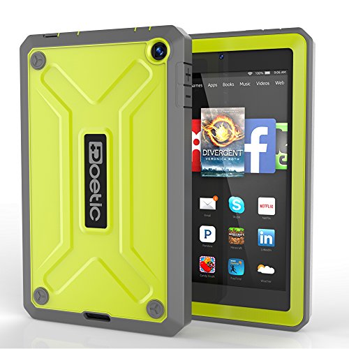 Fire HD 6 Case - Poetic Fire HD 6 Case [Revolution Series] - [Heavy Duty] [Dual Layer] Complete Protection Hybrid Case with Built-In Screen Protector for Amazon Kindle Fire HD 6 Citron (3 Year Manufacturer Warranty From Poetic)