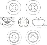 Zoom Produkt-Bild: Bremsen-Set! 4 Bremsscheiben Bel&auml;ge/Belaege+Backen VORNE/Vorderachse+HINTEN/Hinterachse BMW 3-er E30